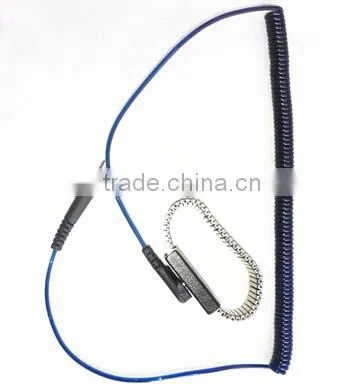 2015 ESD Dual Coiled Cord Metal Wrist Strap,ESD bracelet