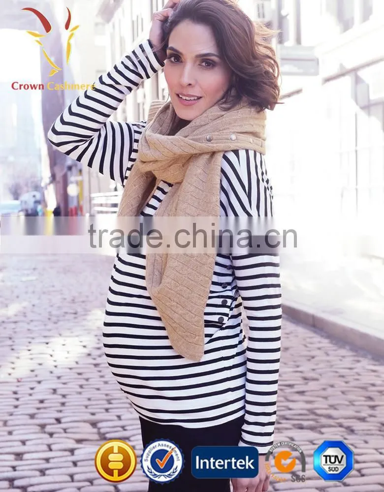 Winter Fashion Women Cashmere Knitted Cable Poncho