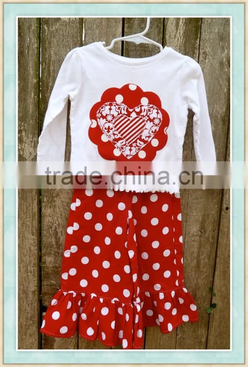 2017 boutique clothing valentines day boutique sets boutique girl clothing