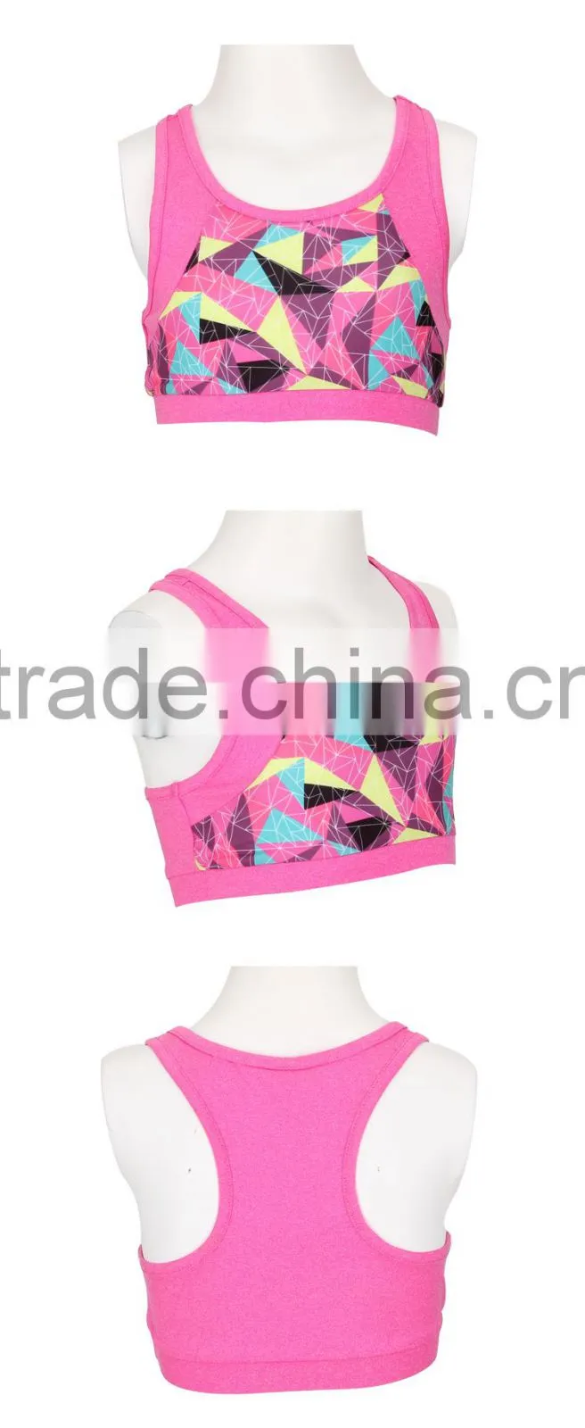Wholesale Custom Design Fitness Bra Yoga Tank Tops for Little Girls