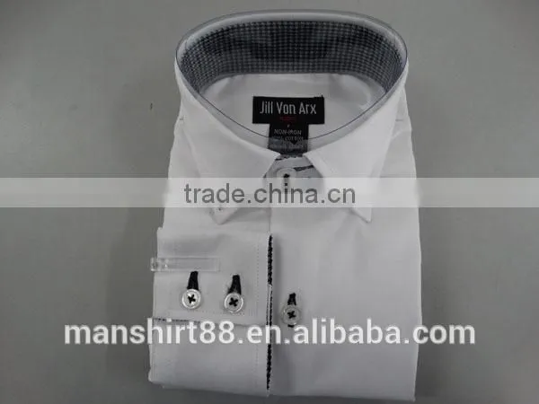 fashion boy's button-downs shirt underlap with ribbon on placket