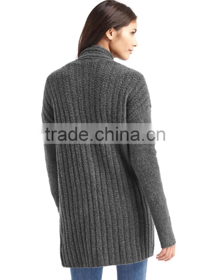 Black Long Women Cardigan Sweater Design