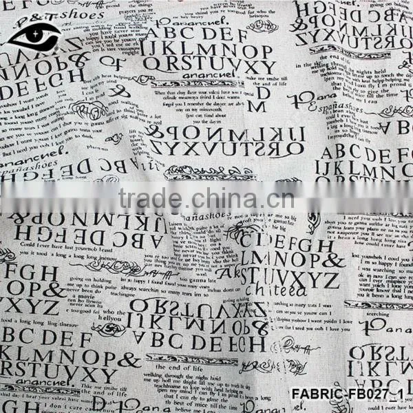 1.50m English Letter Newspaper Printing Canvas Fabric Linen/Cotton Fabric Zakka Patchwork Fabric for Curtain