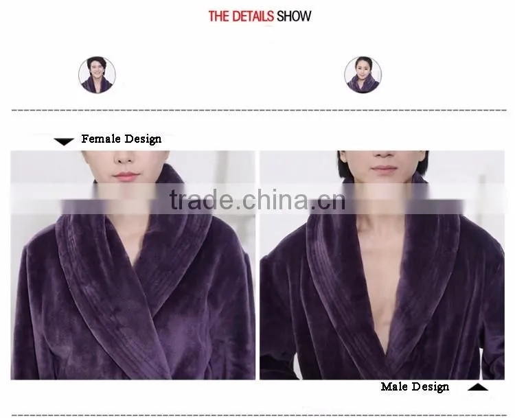 fleece micorfiber bathrobe kimono collar cheap