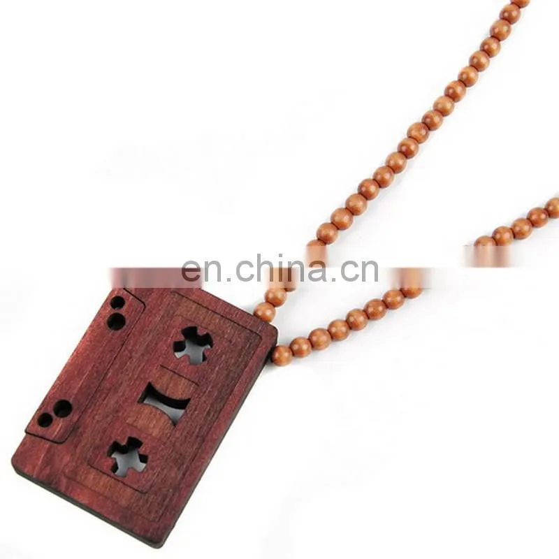 Big Size Hip Hop Customized Good Wood Cassette Tape Earring