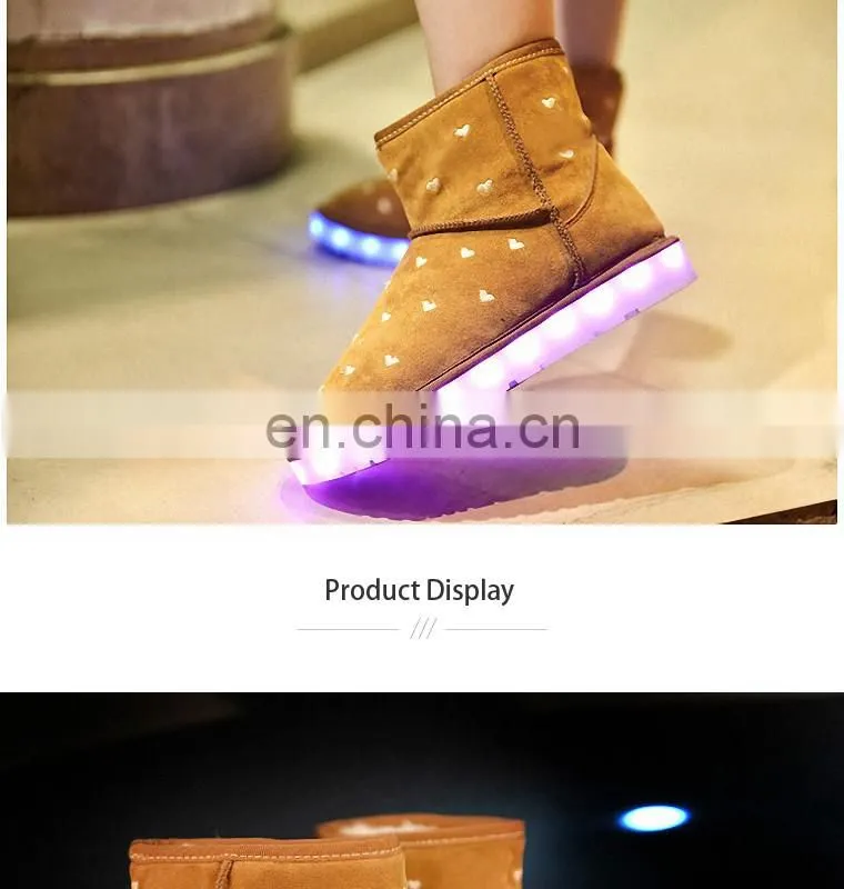 Wholesale cool light up winter snow boots ladies fashion led shoes woman
