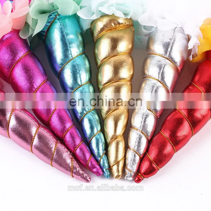 MCH-2469 New design flower antenna headband halloween cute baby girl silver unicorn headband for kids