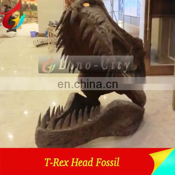 Life size museum quality fiberglass dinosaur head fossil