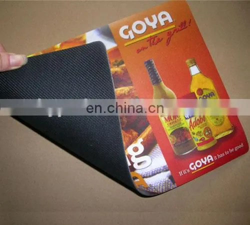 Hard PVC top custom design printed promotional rubber desk pad