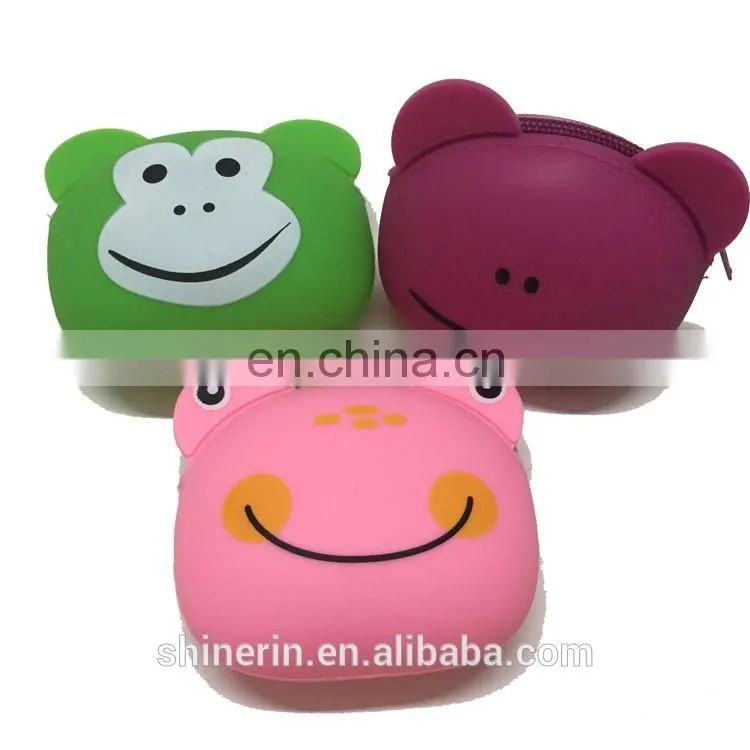 Cartoon Shape Round Mini Money Bag Assort Coin Bank Fish Shape Girls Clutch Silicone Wallet Wristlet Purse
