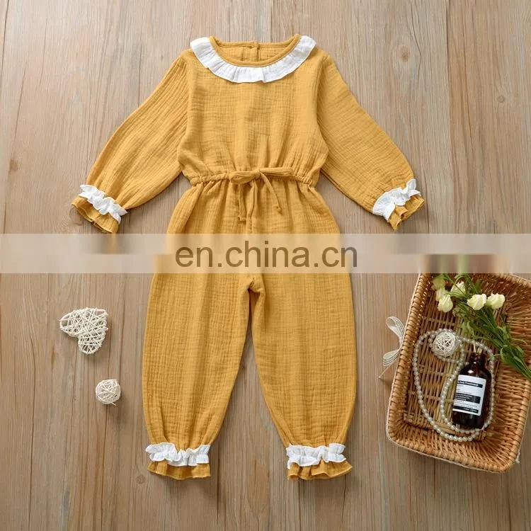 Infants & Toddler Clothes Romper Baby Girls Playsuit Spring Ruffle Linen Onesie