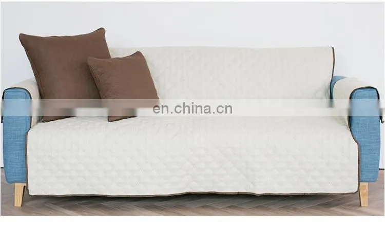 Home fashion dustproof durable conjoined reversible coffee and white thicken sofa cover