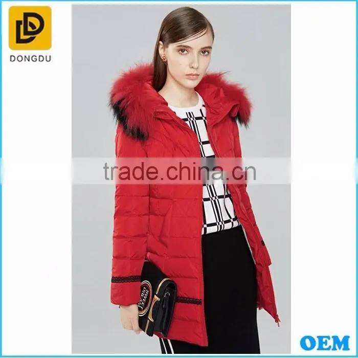 2016 new design long red winter poncho coat