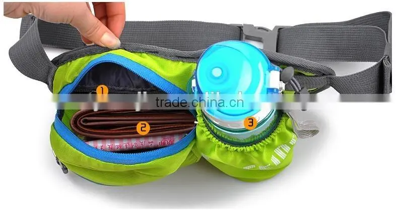 Hiking Waist Pack, Outdoor Water Resistant Waist Bag with Water Bottle (Not Included) Holder, Running Belt Bag Pouch Fanny Pack