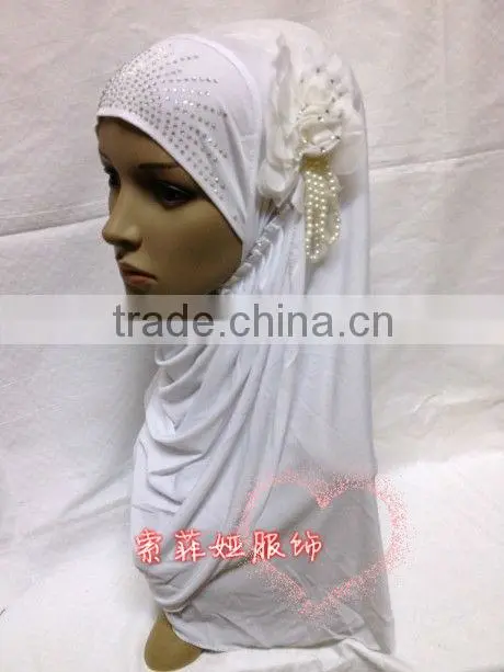 A564 professional PEARL hijab islamic head scarf FLOWER muslim hijab