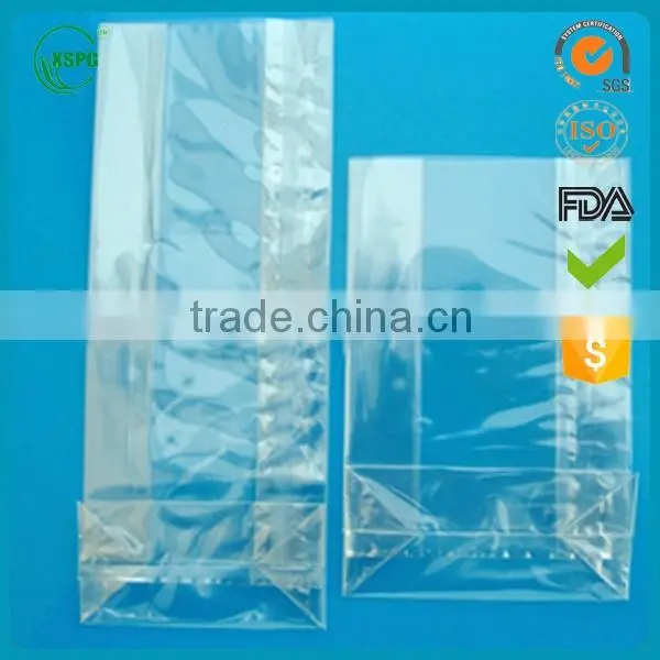 Transparent side gusset candy square bottom cello bag