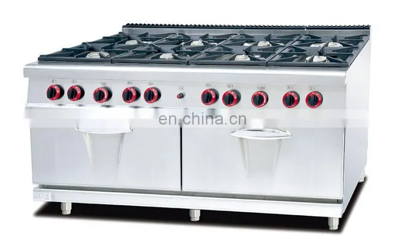 Commercial Gas Cooking 8 Stoves /Stainless Steel Gas 8 burners with two gas Oven