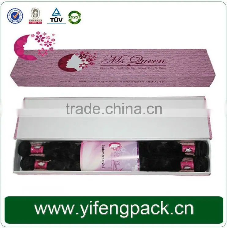 Luxury Design Paper Packaging Human Hair Boxes With Ribbon