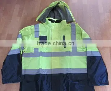 300D oxford with PU coating attached hood raincoat