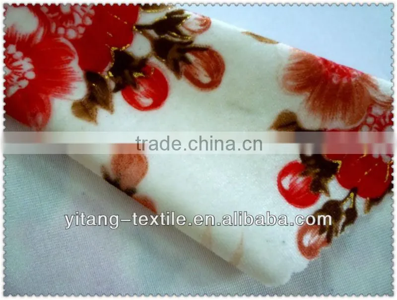 High quality floral print velvet fabric for garments