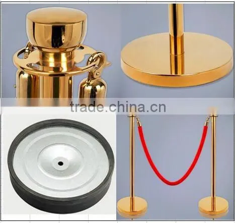 Stainless Steel Flat Basel Barrier With Velvet Or Twist Rope For Crowd Control