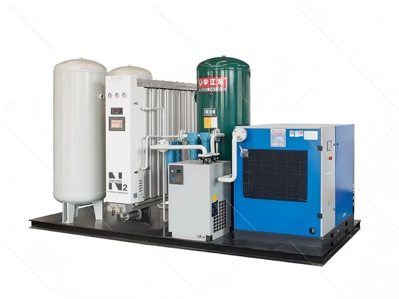 Module-based nitrogen generation system integrated with skid-mounted equipment