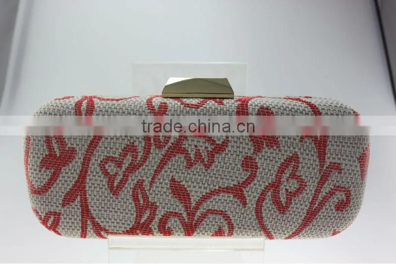 Latest style bags weave PU evening bags/clutch bag