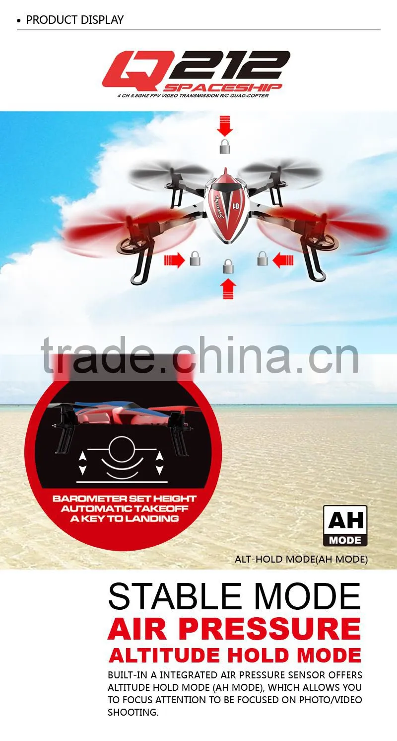 Minitudou Q212 WL toy 2.4G 6-axis CF mode wifi 5.8G FPV quad copter rc drone with camera