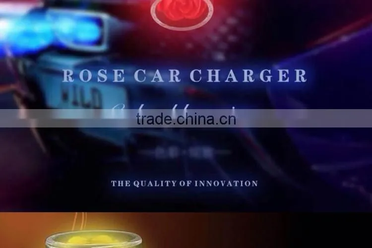 2016 new premium Rose USB Car Charger Adapter 2 Port 3.1A For iPhone 7, Usb charger for Samsung Galaxy s7 edge rongshen shenzhen