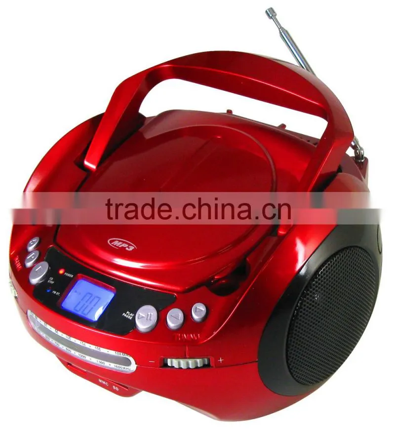 Stylish CD Boombox Telescopic Antenna LCD Display Double Speaker AM FM Radio