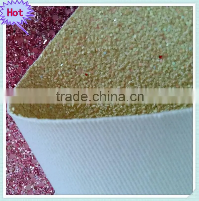 Hot sell cheap glitter net fabric ,cheap glitter leather for walls and shoes