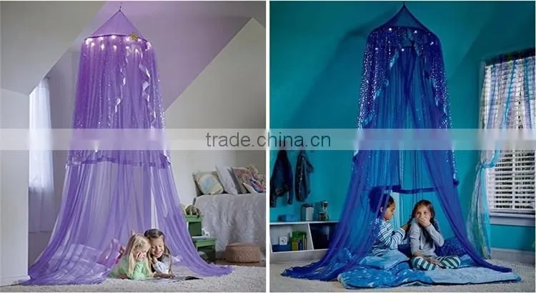Children Circular Bed Canopy LED Mosquito Net Bed Baby Outdoor Folding Mosquito Net Tent