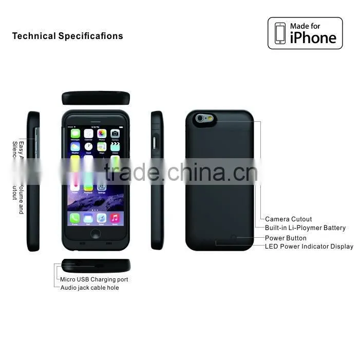 creative design extral protective battery case with MFI for iphone 6