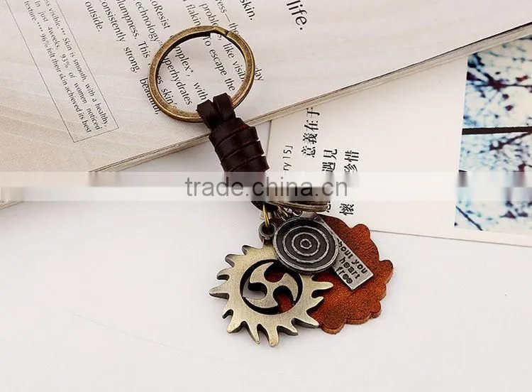2015 Yiwu Factory Direct Sale Punk Shaped New Design Keychain with Metal Pendant