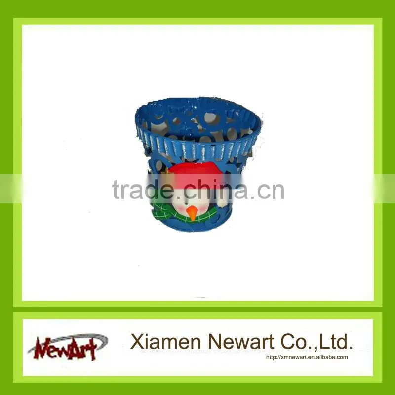 metal christmas glowing flower pot