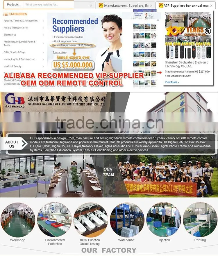 Factory price HD TV Remote Controller HD Player STB Universal Remote Control