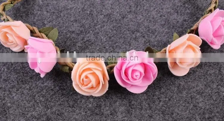 Hot-sales Baby flower Headband Toddler summer flet flower Headband kids flower elastic headband wh-1753