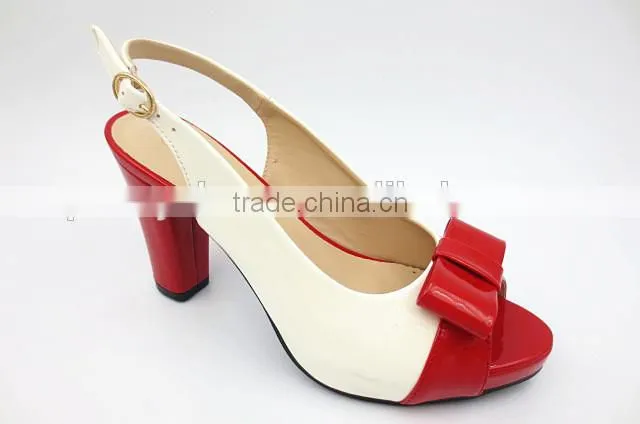new high class mix color middle heel slingback sandals for office lady