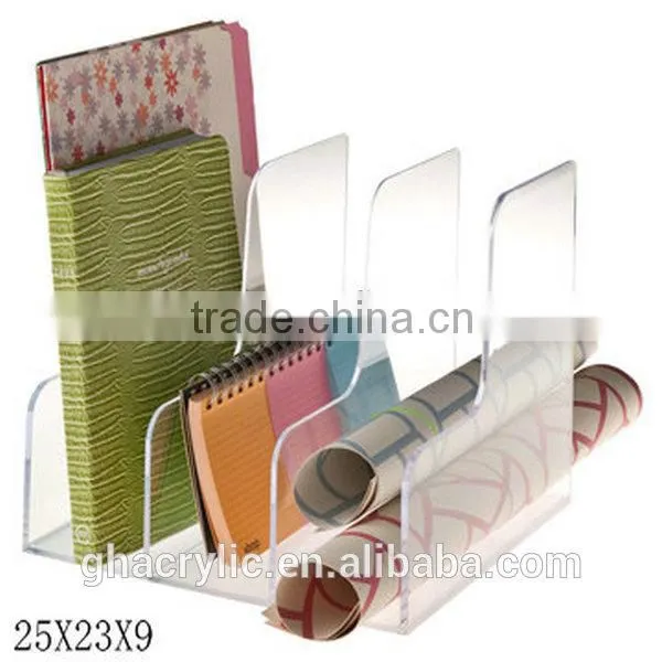 GH-RZ596 acrylic magazine rack, acrylic slat wall magazine rack ,customized acrylic magazine display rack