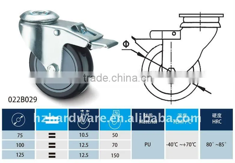 Black steel PU industrial wheels