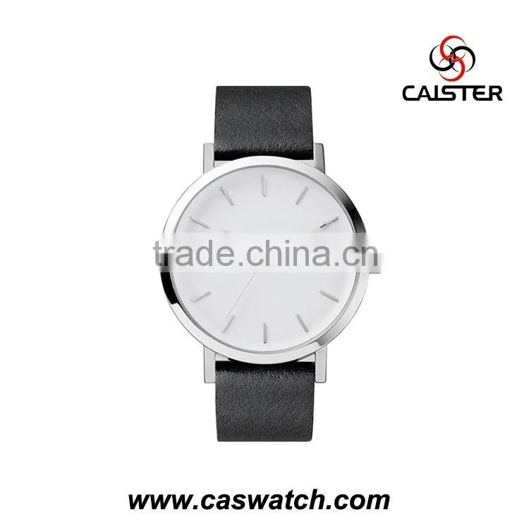 Hot fashion Minimalist stainless steel men's watch, luxury high quality leather watch, Japan movement water resistant watch