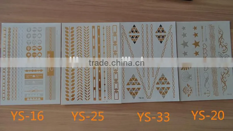 jewelry tattoo Flash Tattoos Newest Temporary gold silver tattoos 15*20CM