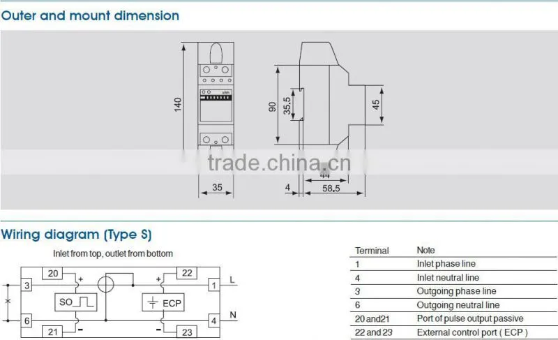 Single Phase Din Rail Energy Meter with Good Quality