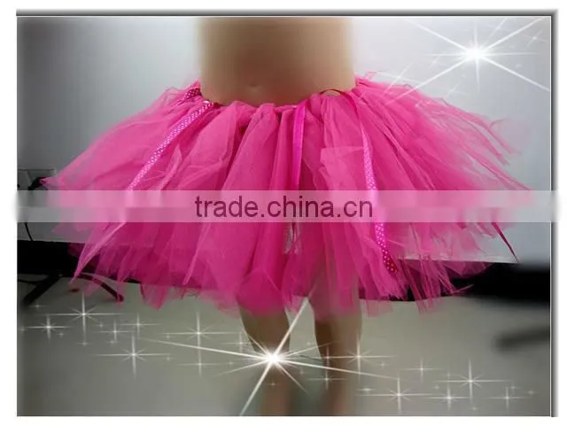 Wholesale watermelon beautiful tutu tulle ,chiffon dance pettiskirt for girls