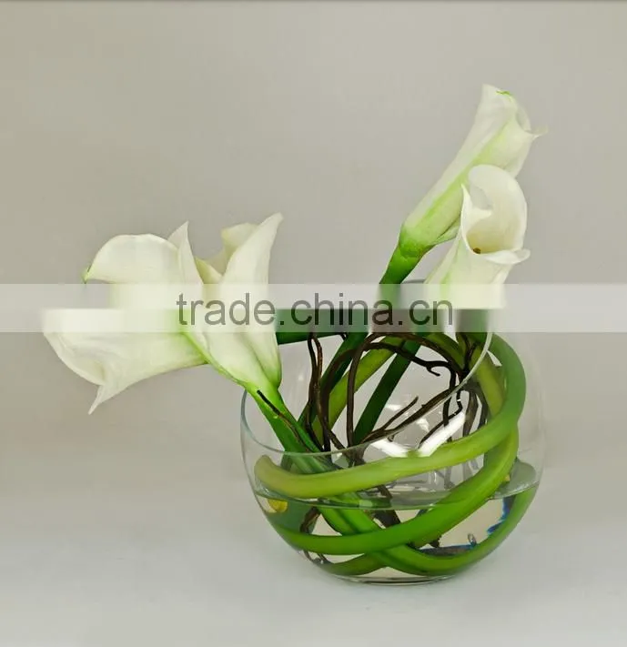 Clear transparent leadfree crystal round glass vase high quality home decoration customized size