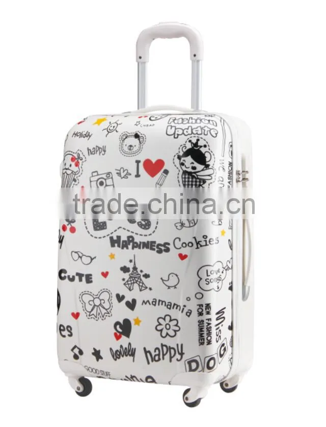 PC trolley case/PC Zip suitcase/Kids luggage/Cabin size suitcase/pc printing trolley case/pc film trolley bags