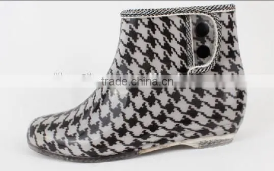 transparent ankle clear rain boots for women with decoration