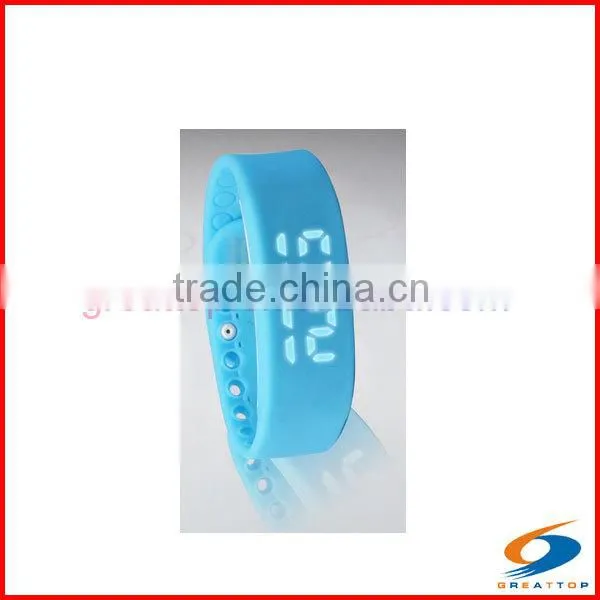 2015 new hot sale manual 3d sport led wristband pedometer