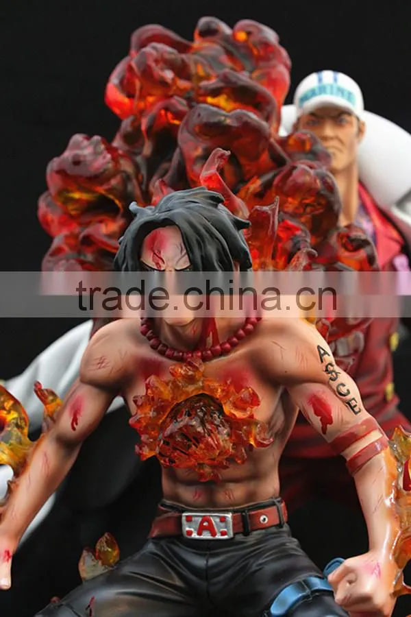 Wholesale 1/6 Scale LED Lighting Cartoon Figure One Piece ACE Japanese Anime Figure Custom Toy Factory