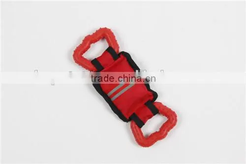 Durable oxford toy with rubber handle dog toy